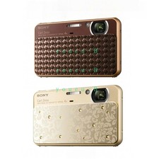 Sony Cyber-Shot DSC-T99D 14.1MP Digital Camera Touch Screen Gold/ Brown Charger