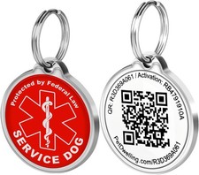 Pet Dwelling Smart Service Dog ID Tag with Online Profile and Instant Scan Alert