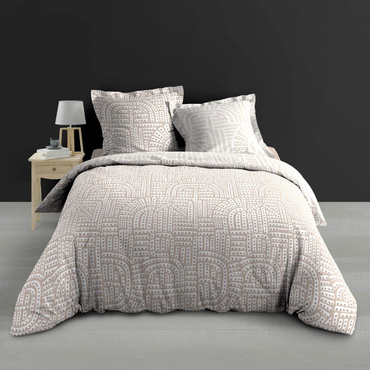Parure de lit réversible Eliot 240x220cm au tissage naturel haut de gamme