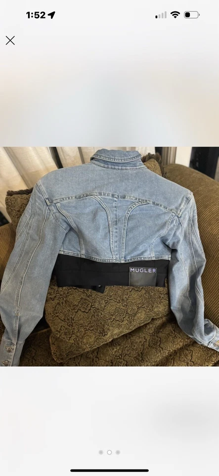 Chaqueta corta Mugler HM para mujer azul Denis talla XS Foto 2 de 3