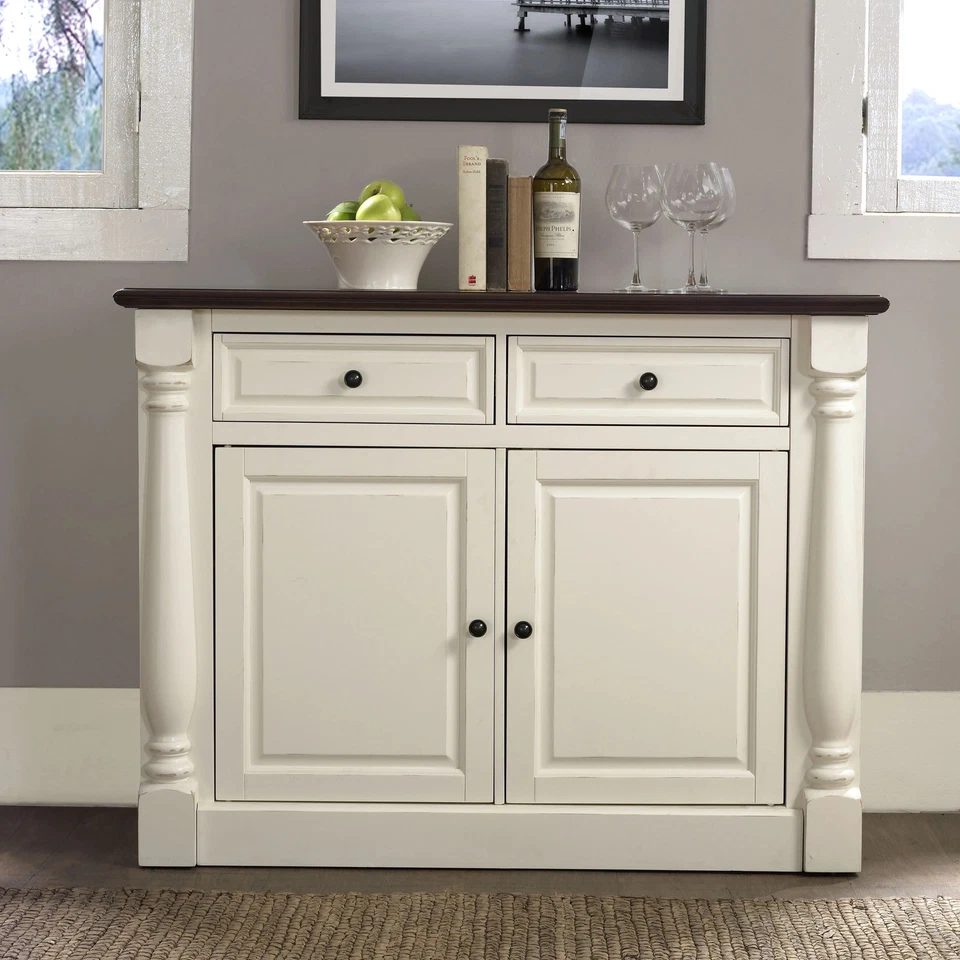 Crosley Shelby White Buffet - 47.75"L x 19"W x 36.25"H White 47.75"L x 19"W x 36 - Image 2 of 4