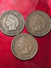 1890 1904 1909 INDIAN HEAD 1 ONE CENT PENNY COIN COINS UNITED STATES US #343