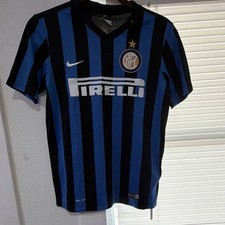 Nike Inter Milan Dri-FIT Soccer Jersey Blue/Black Striped Boys Size L