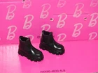 BARBIE DOLL SHOES MIX & MATCH #BCON04 BLACK FLOSS BOOTS FOR FLAT FEET