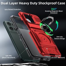 Rugged Armor Case With Kickstand Slide Lens Cover  Shockproof For Moto G 5G 2025
