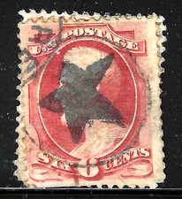 Billete Lincoln de 6 centavos Sc #148 SOTN Solid Star Fancy Cancelar 1871 EE. UU. 91a15