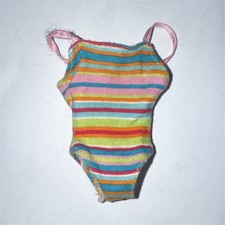 RARE Vintage 1990s Barbie Striped Swimsuit Pink Aqua Lime EVC Retro 90s