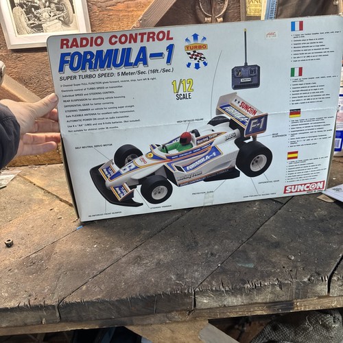 Vtg RC F1 Road Racer Racecar Original Box Formula 1 w/ control Sunoco 80s toy - Picture 12 of 14
