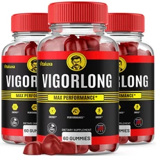 (3 Pack) VigorLong Male Gummies, Vigor Long Advanced Men Performance (180 ct)