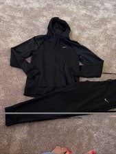 Men’s size S black NIKE zip up hoody & joggers tracksuit set VGC