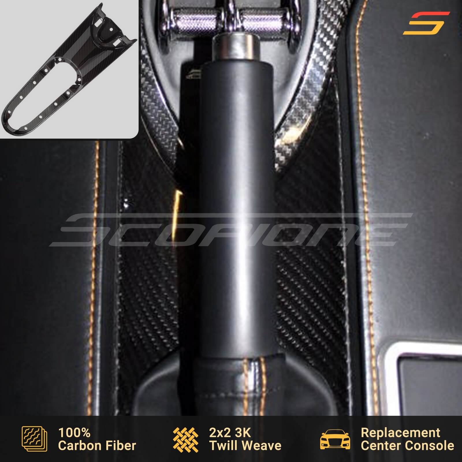 Scopione Carbon Center Hand Brake Console Dash Trim for Lamborghini Gallardo