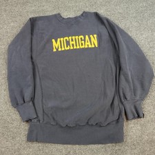 Vintage Michigan Sweatshirt Mens XL Blue Champion Reverse Weave USA 80s