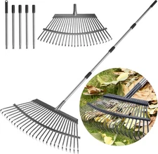 Rake for Leaves Heavy Duty 72 Inch Long Expandable Leaf Rake, 18 Inch Wide Garde