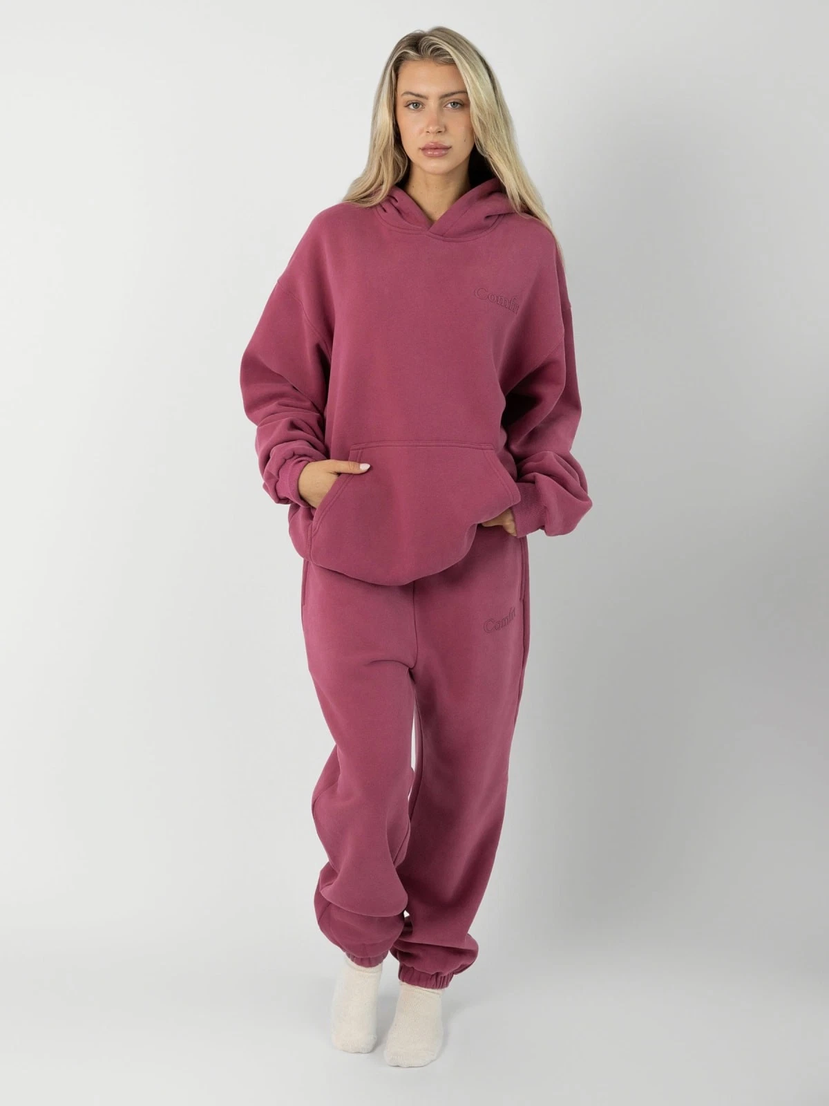 Comfrt Minimalist Hoodie Jogger Bundle Medium Limited Edition Berry Oversized