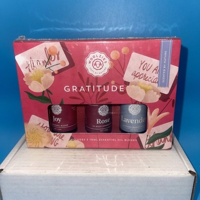 WOOLZIES Gratitude Set of 3 Essential Oil Blends Joy + Rose + Lavender VEGAN