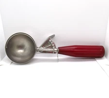 Vintage Croford Stainless Steel Ice Cream Scoop Red Handle Mechanical Release