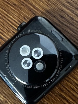 Rare Apple Watch 1st Gen 42mm Stainless Steel Case A1554 Sapphire (Jet Black)