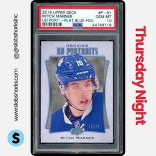 2016 UPPER DECK #P-81 MITCH MARNER UD PORTRAITS BLUE FOIL RC ROOKIE /25 PSA 10