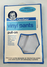 Vintage Gerber Vinyl Pants Pull on Small Birth to 12 Pounds New In Box