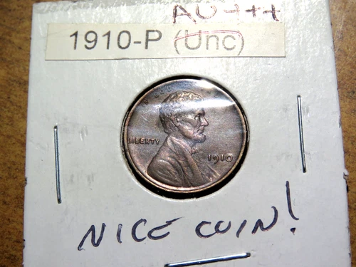 Nice AU/BU  1910 Lincoln Penny L1