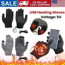 Heated Gloves Electric Rechargeable Battery Hand Warm Windproof Thermal Winter