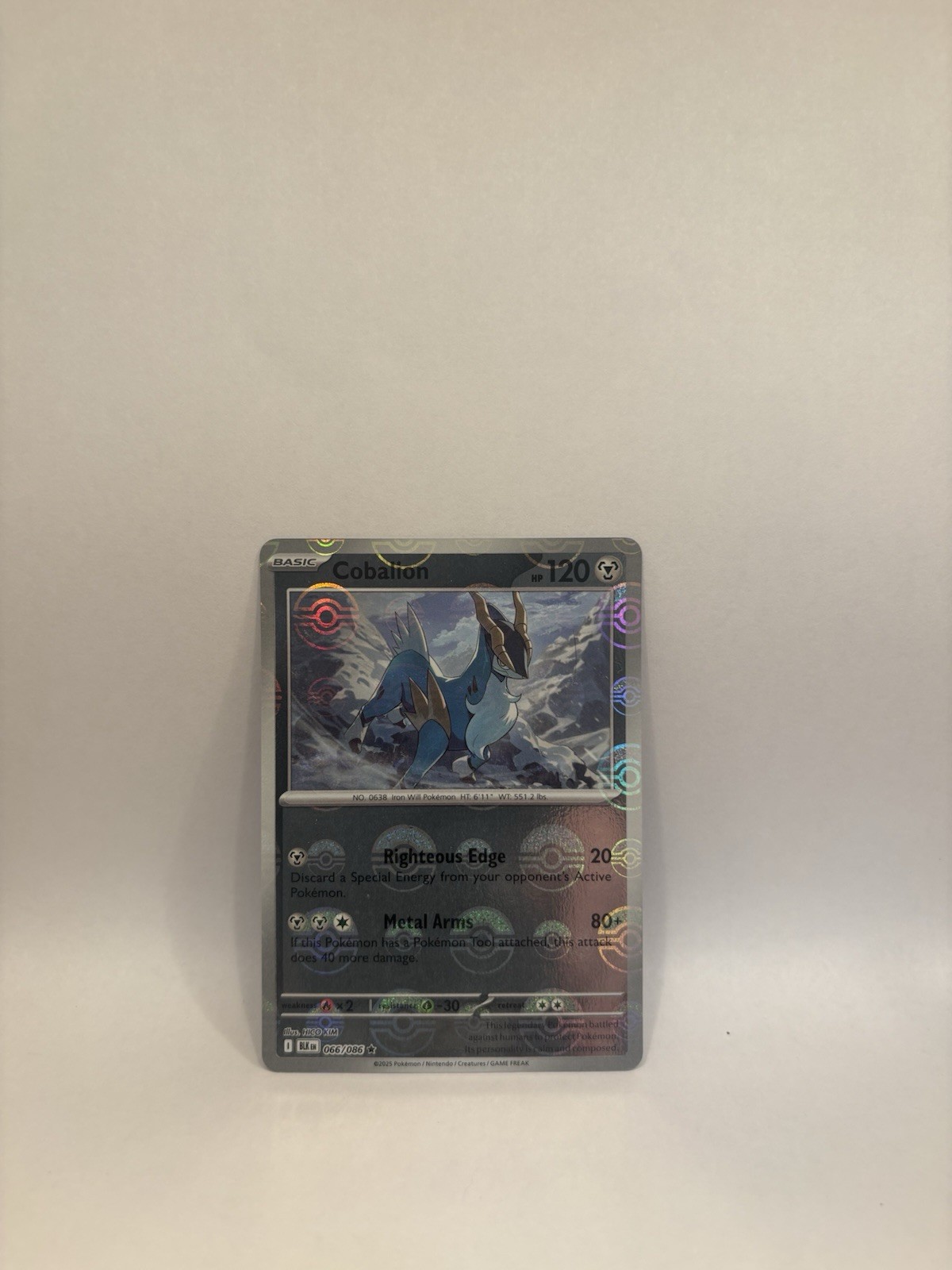 Pokemon TCG Black Bolt Cobalion Pokeball Holographic Card 066/086 NM/Mint