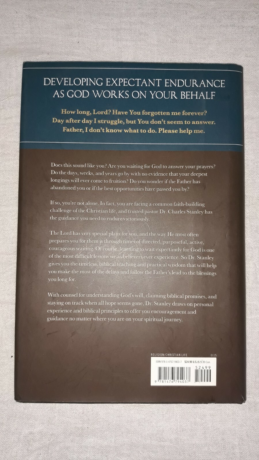 Dr charles f stanley 3 books waiting on god landmines and the