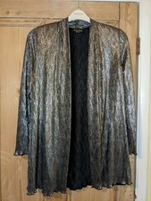Fab Vintage 80s Masai Size 8/10 Metallic Silver Evening Party Cocktail Jacket