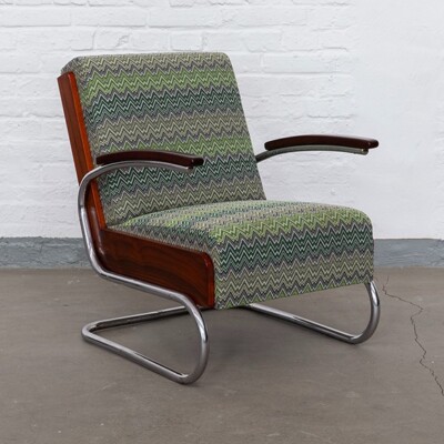 Stahlrohr Freischwinger Sessel K411   Bauhaus Moderne aus den 1930er Jahren
