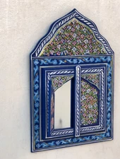 Mirror Beautiful Handmade Moroccan Mirror Wall Decor Home Eye Wood Art Frame 