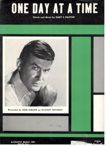 DON GIBSON "ONE DAY AT A TIME" SHEET MUSIC-PIANO/VOCAL/GUITAR/CHORDS-1974-NEW
