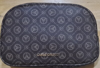 Carlo Colucci Kulturtasche, dunkelbraunes Monogramm. REDUZIERT. PORTOFREI 