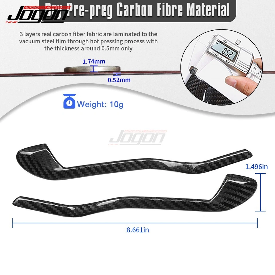 Manija de puerta interior de fibra de carbono seca moldura de tira inferior para Lotus Emira 2023-2025 Foto 2 de 4