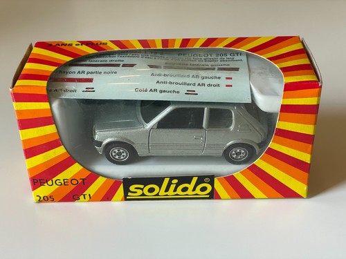 Miniature 1/43 Peugeot 205 GTI 1984 Solido - Avec Décalcomanies - Neuf En Boîte D'origine