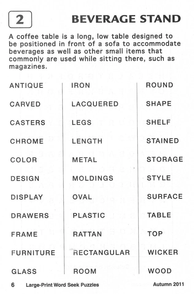 Penny Press Magazine Word Seek 56 Puzzles Large Print Answers Included 2011 - Image 4 of 4