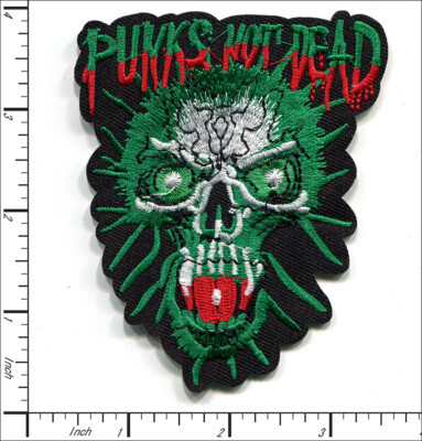 16 Pcs Embroidered Iron on patches Punks Not Dead Skull 78x98mm AP021pK