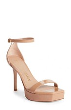  600 STUART WEITZMAN Nunaked Party Platform Strap Sandal PATENT ADOBE 10 PC3 