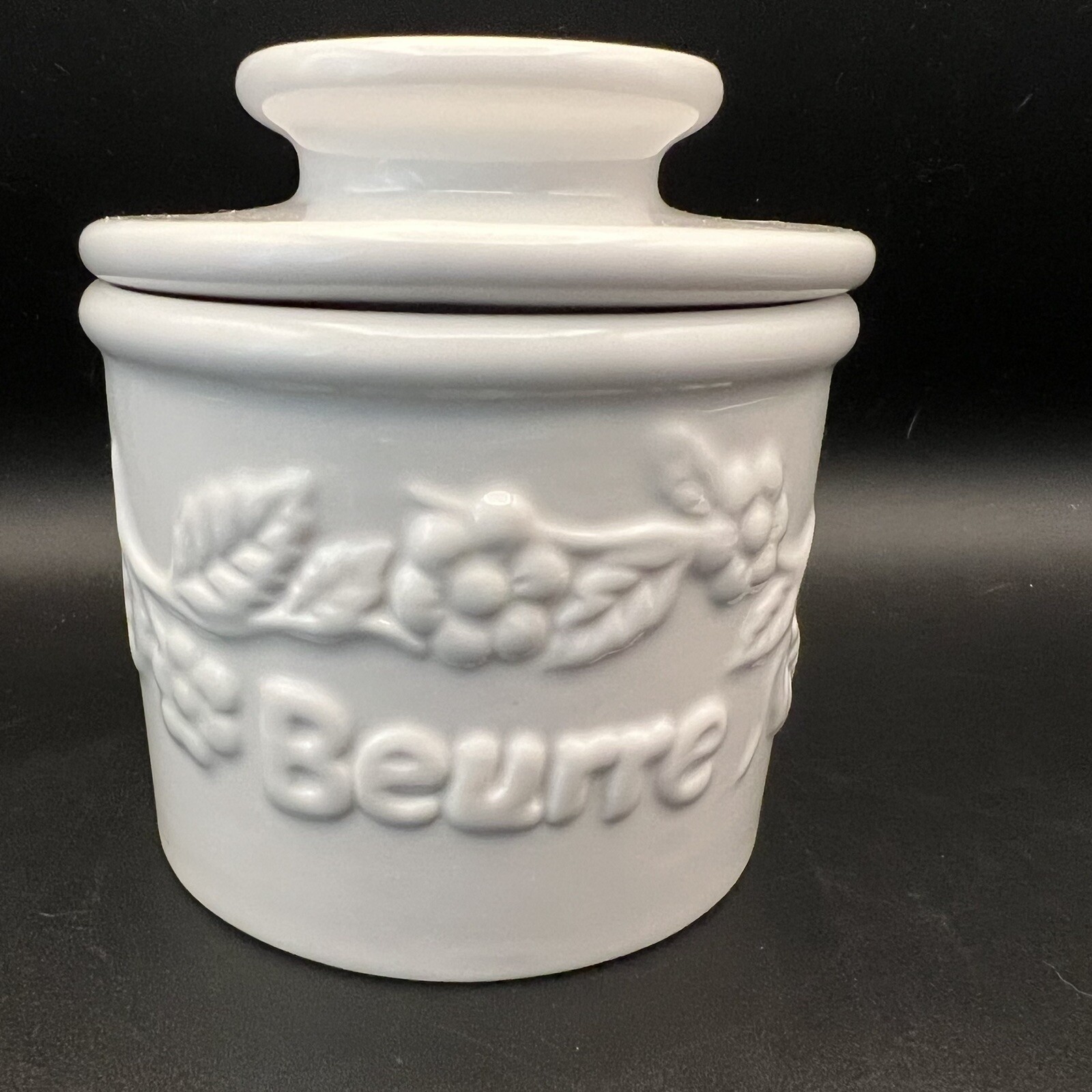 The Original Butter Bell Crock by L. Tremain 2013 White Floral Butter