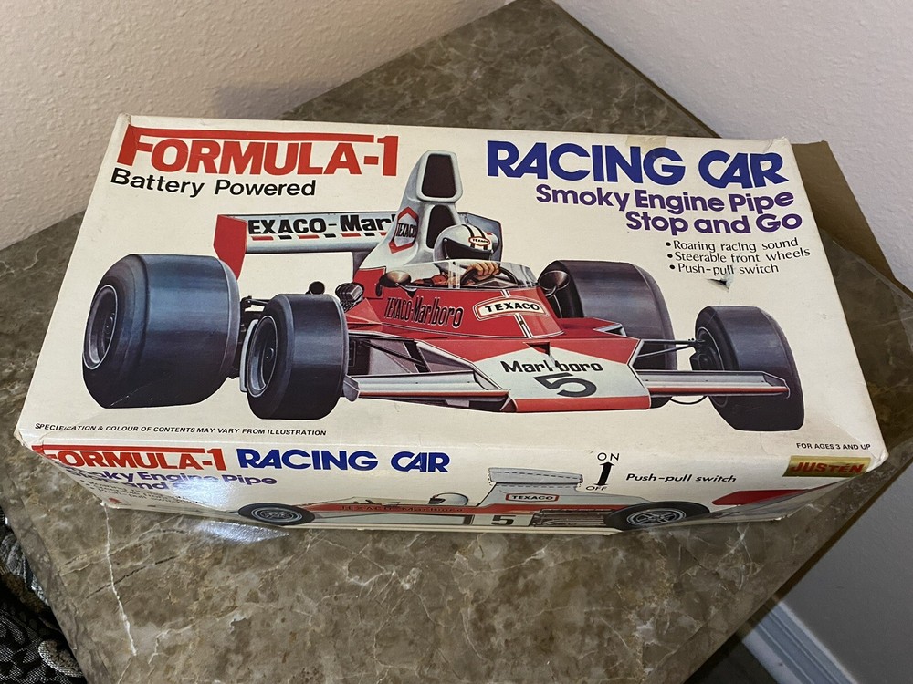 F-1 Formula T&M Racing Car Hong Kong  Battery Opp. Tin &Plastic Smoking engine