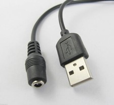 10pcs USB 2.0 A Male Plug to DC Power Jack Female 3.5mm x1.35mm Cord Black Cable