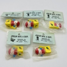 5 Vintage Clown Jack in the Box Plastic Christmas Ornaments