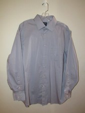 Arrow Mens L Shirt Fitted Stretch Gray Dress 16 16.5 Long Sleeve 32/33 Oeko Tex