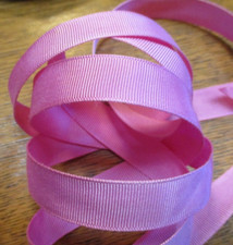 3 Yd Vintage 5/8" Barbie Pink Cotton Rayon grosgrain ribbon New Old Stock USA