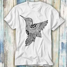 Black Hummingbird Mandala Bird T Shirt Meme Gift Top Tee Unisex 942