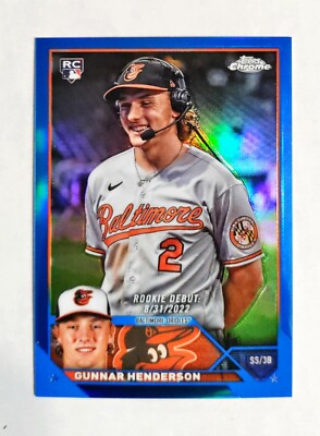 Gunnar Henderson 2023 Topps Chrome RC #USC208 Debut BLUE REFRACTOR 125/150 z1