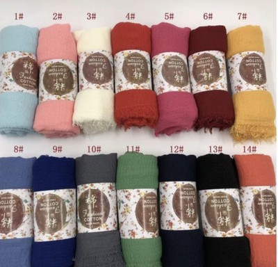 Premium Cotton Crinkle hijab scarf Viscose Wrap Cotton Blend Crinkle Headscarf