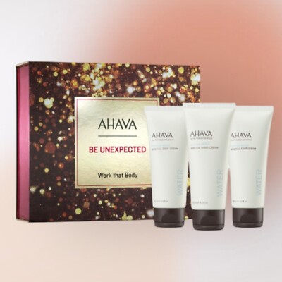 NIB Ahava Be Unexpected Work That Body Trio Set Lotion Gel And Cream