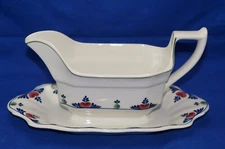 Adams Veruschka Gravy Boat or Sauce Bowl w/ Underplate, 9"