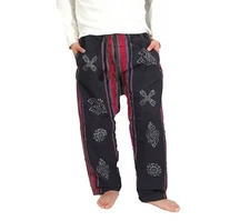 Mens Black Bohemian Pants Cotton Hippie Boho Yoga Comfy Summer Hippy Sustainable