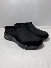 Skechers Arch Fit Smooth Quick Escape Faux Fur 167202 Black Air Cooled Women 7.5
